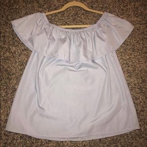 Off the shoulder Chambray Top!